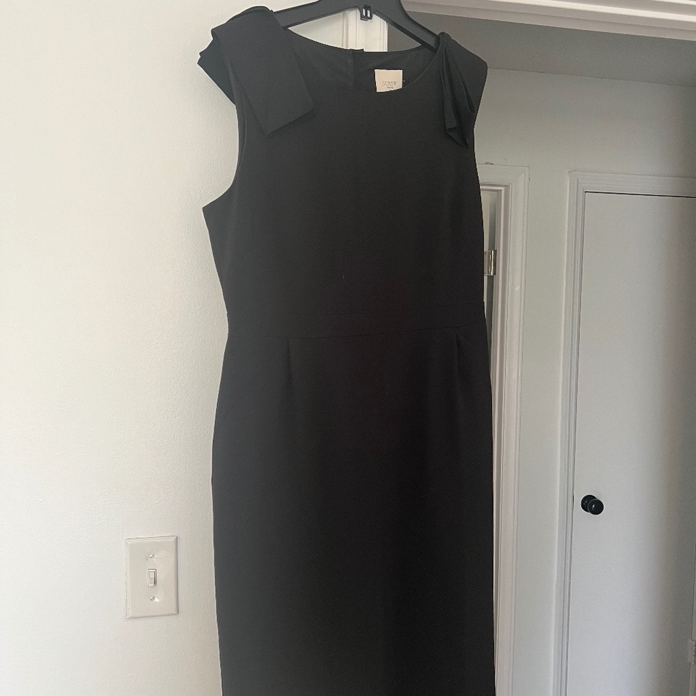 J Crew Black Suit Shift Dress Size 12